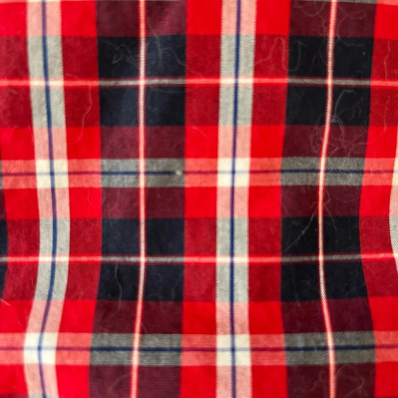 Wrangler Men’s Long Sleeve Pearl Button Navy Blue and Red Plaid Shirt Size Med - Picture 3 of 4